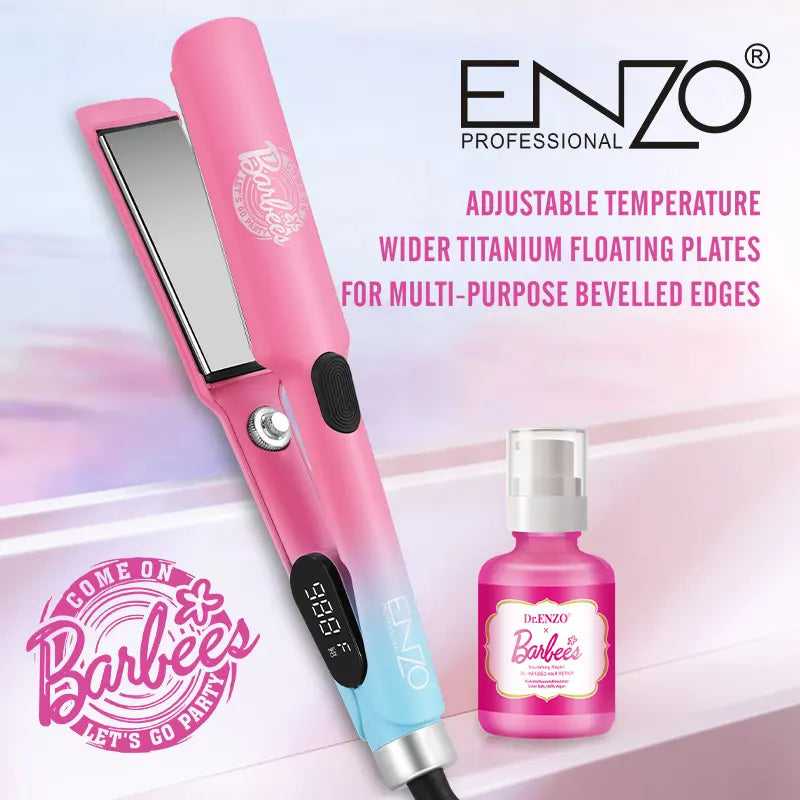 ENZO Professional Barbie Edition Wide Ceramic Hair Straightener