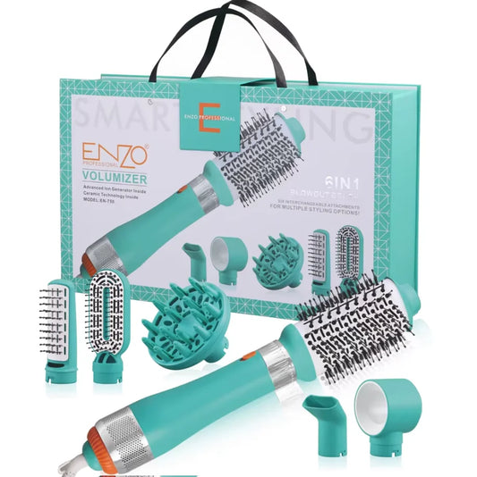 ENZO Professional Hair Styling Set – 6-Piece Thermal Brush Kit